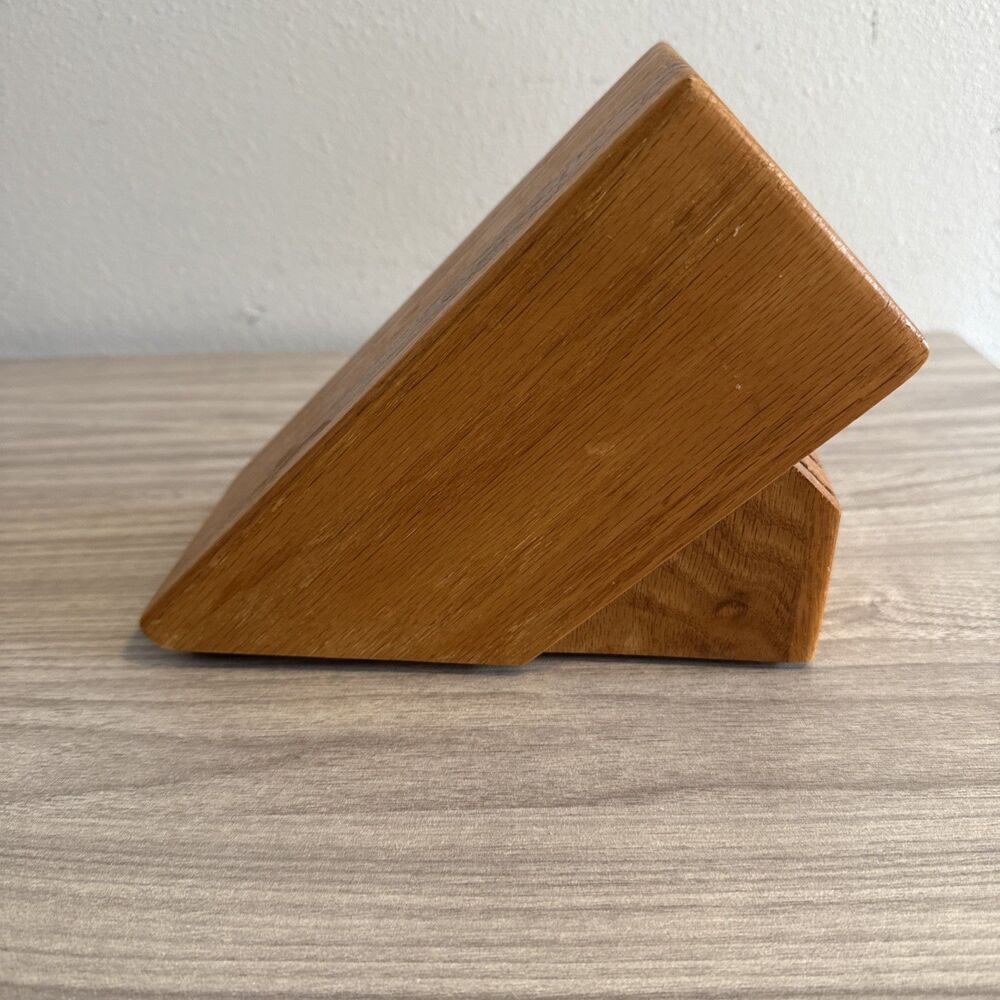Cutco‎ 10 Slot Knife Block Honey Oak Holds 9 Knives + Sharpener Hole Made in USA - Picture 2 of 8